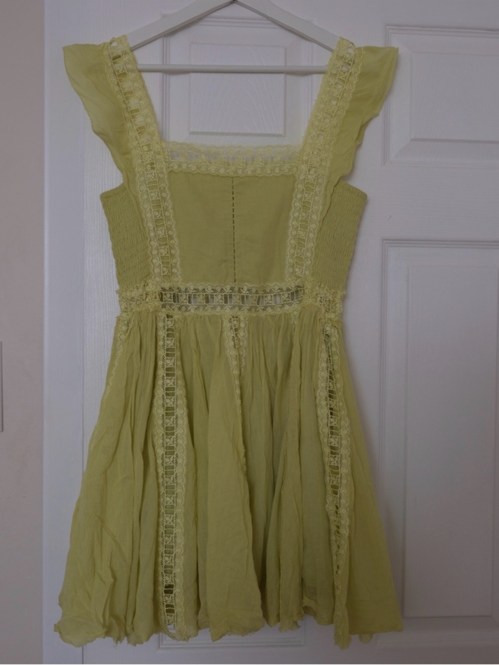 Free People Lace-Trim Mini Dress